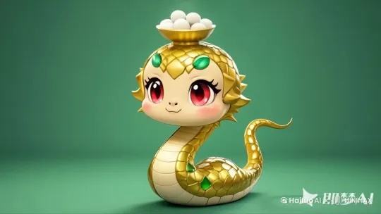 小蛇向前蜿蜒爬行，向前移动 by Hailuo AI Video Generator