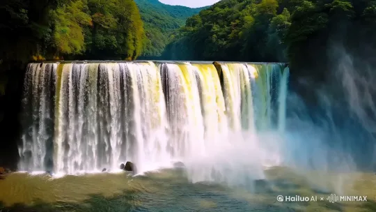遥看瀑布挂前川 by Hailuo AI Video Generator