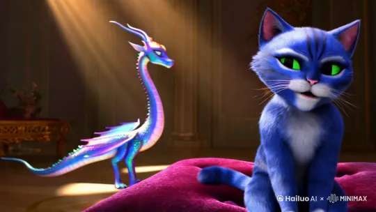 蓝色的猫唱歌奶龙唱歌 by Hailuo AI Video Generator
