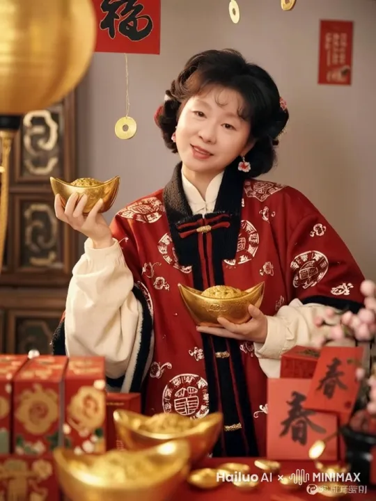她拿着元宝爱不惜手。 by Hailuo AI Video Generator