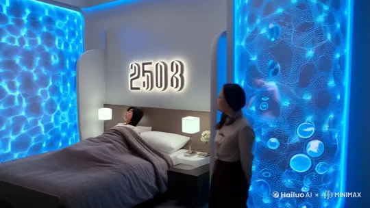 世界观设定
时间背景:2035年的上海,AGI系统"星海"已融入人类生活各个层面,形成量子计算与生物芯片深度融合的社会形态。
地点背景:陆家嘴云端社区2508室,全屋配备神经传感墙与分子级空气净化系统,宠物医院采用纳米医疗机器人。
基本背景:人类与AGI形成共生关系,情感认知算法突破使AI具备拟人化共情能力,社会运行效率提升72%但保留人性化温度。
故事梗概
晨间互动:星海通过神经传感墙监测小美睡眠质量,用全息投影准备个性化早餐时发现肥肥体温异常。
医疗救援:AGI联动社区医疗系统,纳米机器人对肥肥进行无创诊疗,同步三维打印定制营养剂。
创意协作:在广告公司提案会议上,星海实时生成全息方案并与小美思维同频,突破创意瓶颈。
黄昏时刻:智能猫爬架根据肥肥生物电变化调整游戏模式,小美在星海协助下完成跨国会议。
深夜对话:星海通过脑波分析发现小美创作焦虑,用全息投影重现童年画室场景进行心理疏导。 by Hailuo AI Video Generator