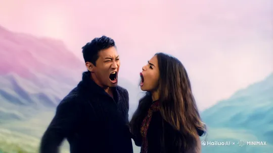 1. **争吵场景**（3秒）：
   - 图片：情侣争吵。
   - 字幕：男人（愤怒地，带点东北口音）：“你咋总整这出呢，哎呀妈呀，气死我了！”
   - 音效：夸张的风声。

2. **男人幻化树叶**（3秒）：
   - 图片：男人幻化出大树叶。
   - 字幕：男人（大喊，带点山东口音）：“看俺这招，厉害不！”
   - 音效：树叶飞出的“嗖”声。

3. **女人召唤大钟**（3秒）：
   - 图片：女人召唤出大钟。
   - 字幕：女人（得意地，带点上海口音）：“侬再凶呀，侬倒是凶呀！”
   - 音效：钟落下的“铛”声。

4. **和解与幸福**（3秒）：
   - 图片：两人和解，拥抱。
   - 字幕：男人（温柔地，带点广东口音）：“对唔住啦，我唔应该咁大声同你讲嘢。”
   - 音效：轻松愉快的背景音乐。

5. **拍照留念**（3秒）：
   - 图片：两人开心地拍照。
   - 字幕：女人（开心地，带点湖南口音）：“好呀，我要拍个最靓的相！”
   - 音效：相机快门声。 by Hailuo AI Video Generator