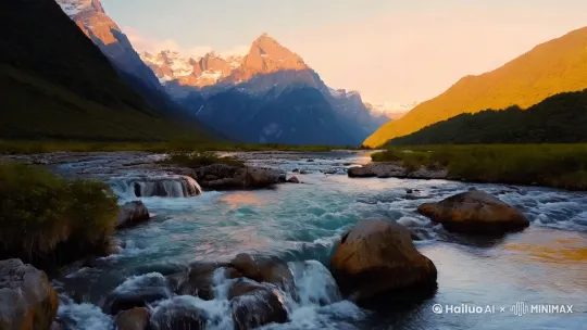 人间仙境高山流水视频30秒 by Hailuo AI Video Generator
