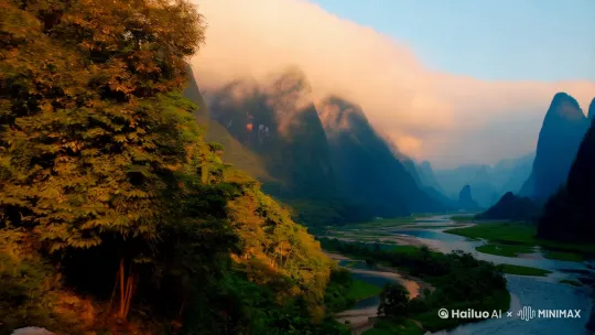 商洛，一个被大自然宠爱的地方。那里山川秀美，景色宜人，仿佛一幅天然的画卷。走进商洛，就像走进了一个宁静的世界，让人心旷神怡。每一处风景都充满了诗意，让人陶醉其中。生成一个电影质感视频，美丽动人心弦，
  by Hailuo AI Video Generator
