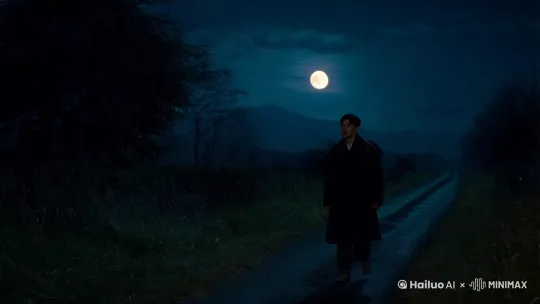 《夜行》

夜幕低垂，浓稠的黑暗如同一张巨大的幕布，沉甸甸地压在这片荒凉的乡间土地上。四周寂静无声，唯有风掠过枯草时发出的细微声响，仿佛在低语着某种古老的秘密。月光透过稀薄的云层，洒下斑驳的光影，给这片荒无人烟的乡间道路增添了几分神秘的色彩。

在这万籁俱寂的深夜，一个孤独的身影缓缓前行。那是一名年轻的旅人，名叫林远。他身着一件深色的风衣，肩上背着一个简单的行囊，步伐坚定而略显疲惫。此刻，他正行走在这条蜿蜒曲折的小路上，四周没有灯火，没有人家，只有无尽的黑暗与寂静相伴。

林远抬头望向夜空，星星稀疏，月亮被薄云遮掩，显得朦胧而遥远。他轻轻叹了口气，心中涌起一股莫名的惆怅。此刻的他，正经历着一场心灵的漂泊。城市的喧嚣与纷扰让他感到厌倦，于是他选择逃离，来到这片乡间，寻找内心的宁静。

然而，乡间的夜晚并不如他想象中那般宁静。四周的黑暗仿佛隐藏着无数未知的秘密，每一丝风声，每一片落叶的飘落，都让他感到一丝不安。他加快了脚步，试图用运动来驱散内心的恐惧。

就在这时，一道黑影突然从路旁的树丛中闪过。林远心头一紧，猛地停下脚步，屏住呼吸，凝神细听。四周依旧寂静无声，只有他的心跳声在耳边回荡。他环顾四周，试图在黑暗中找到那黑影的踪迹，但除了无尽的黑暗，他什么也看不见。

“是错觉吗？”林远喃喃自语，试图说服自己。然而，那道黑影却在他心中挥之不去。他深吸一口气，决定继续前行，但心中那份不安却愈发强烈。

随着他的脚步，道路两旁的树木逐渐变得稀疏，前方出现了一片开阔的田野。月光洒在田野上，给大地披上了一层银纱。林远停下脚步，凝视着这片宁静的景象，心中稍稍感到一丝安慰。

然而，就在他准备继续前行时，那道黑影再次出现。这一次，它出现在田野的尽头，隐约可见一个模糊的人形。林远心头一震，瞪大了眼睛，试图看清那黑影的真面目。

“是人吗？”他心中疑惑，但理智告诉他，在这荒无人烟的乡间，夜晚出现人影的可能性微乎其微。他犹豫片刻，最终决定上前一探究竟。

他小心翼翼地走向那黑影，每一步都走得异常谨慎。随着他逐渐接近，那黑影的轮廓愈发清晰。终于，他看清了，那是一个身穿旧式长袍的老人，面容慈祥，目光深邃。

“年轻人，你为何深夜独自行走在这荒凉的小路上？”老人声音低沉而温和，仿佛带着一种安抚人心的力量。

林远心头一松，回答道：“我只是想寻找内心的宁静。”

老人微微一笑，说道：“宁静不在外界，而在你的心中。”

林远闻言，若有所思。他抬头望向夜空，月亮已从云层中露出，洒下柔和的光芒。他突然感到一种前所未有的平静，仿佛心中的纷扰在这一刻得到了释放。

“谢谢您。”林远向老人深深鞠了一躬。

老人微微一笑，转身消失在夜色中。林远站在原地，目送着老人的背影，心中充满了感激与敬意。

他深吸一口气，继续前行。此刻的他，心中已不再有恐惧与不安。他明白，真正的宁静，不在外界的寂静，而在内心的平和。

夜已深，乡间的小路依旧蜿蜒曲折，但林远的心中，却已找到了属于自己的方向。 by Hailuo AI Video Generator