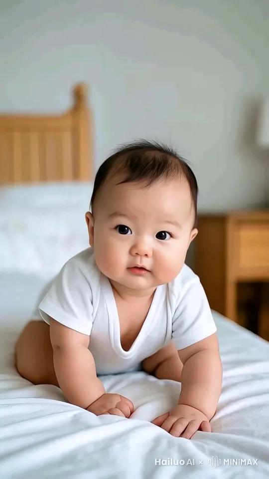 小萌芽，红扑扑的脸蛋，双手爬来爬去，水里不停的叫妈妈，高清视频，电影一般的质感 by Hailuo AI Video Generator