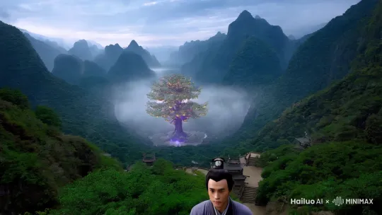在浩瀚无垠的云荒大地上，流传着一个关于长生不老的古老传说。据说，在那被星辰遗忘的幽谷深处，隐藏着一株名为“轮回”的神木，其叶可医百病，其根能赐予永恒的生命。然而，这等神物岂是凡人所能轻易触碰？自古以来，无数寻觅者葬身于幽谷的迷雾与未知之中，唯有一个名字被世代传颂——墨渊。
墨渊，云荒大陆上最负盛名的术士，自幼便对长生之谜充满了无尽的好奇与渴望。他的双眸仿佛能洞察天地间最为隐秘的奥义，却始终无法揭开长生之谜的面纱。直到那一天，他在一本古老的典籍中，发现了通往轮回神木的线索，那是一张用血绘制的地图，指引着他前往幽谷的心脏。
随着墨渊踏入幽谷，云雾缭绕间，他遇到了一位名叫雪舞的女子。雪舞身着银白长裙，发丝如瀑，眸光如月，仿佛是幽谷中的精灵，守护着轮回神木的秘密。她告诉墨渊，长生之路上布满荆棘，只有心灵纯净、无欲无求之人才能窥见真谛。而她，正是轮回神木的守护者，见证了无数贪恋不死之身者的陨落。
起初，墨渊对雪舞的话嗤之以鼻，他认为凭借自己的智慧与法力，没有什么是不可征服的。然而，在一次又一次的试炼中，他渐渐发现，真正的长生并非肉身不朽，而是灵魂的永恒与爱的不灭。雪舞的陪伴与指引，让他开始反思，何为生命的意义，何为真正的永恒。
在一次险象环生的试炼后，墨渊重伤垂死，是雪舞用自己的灵力救回了他。那一刻，两颗孤独而坚韧的心紧紧相连，他们之间萌生了一种超越生死的情感。墨渊终于明白，长生的秘诀不在轮回神木，而在与所爱之人共度的每一刻时光。
他们决定放弃寻找长生，转而守护这片神秘之地，让更多的生命得以延续，让爱成为永恒。岁月流转，墨渊与雪舞的名字被后人口耳相传，成为了云荒大地上关于爱与牺牲的美丽传说。
在他们的守护下，幽谷不再被贪婪和欲望所扰，轮回神木静静地生长，它的每一片叶子都承载着墨渊与雪舞的故事，讲述着一个关于放弃追求不死，选择与爱人共度有限时光的智慧。
 by Hailuo AI Video Generator