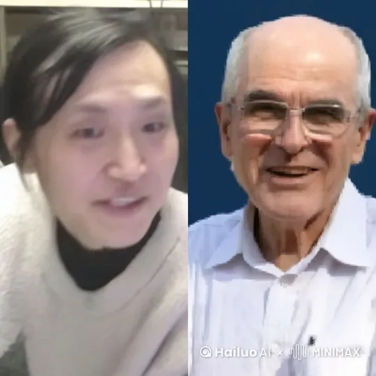 让两个人都一只手背后拿刀，弯着腰握手 by Hailuo AI Video Generator
