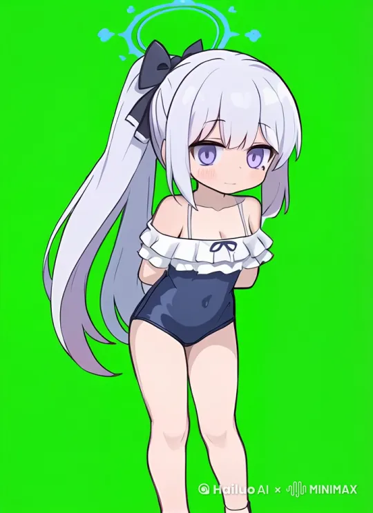 头发飘动，身体小幅度摆动，慢慢的眨眼睛 by Hailuo AI Video Generator