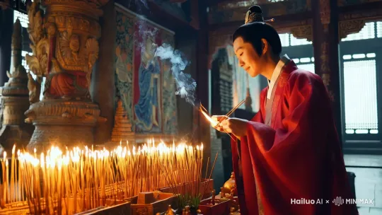 你身中自有三清境，诚敬焚香时  
便是给三十六天帝的集体功德+1 by Hailuo AI Video Generator