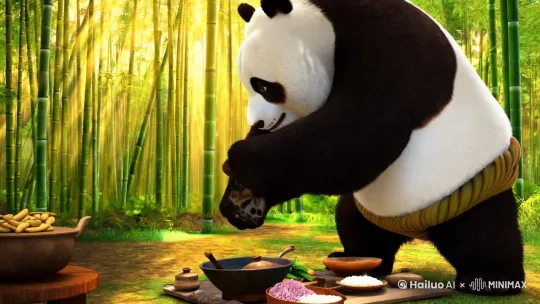 熊猫做饭 by Hailuo AI Video Generator