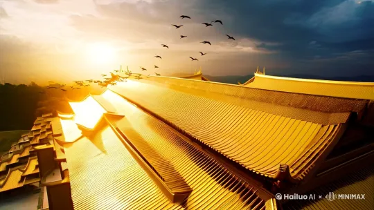 
【场景1：空镜铺垫】（3秒）
镜头：俯视广角航拍
画面：晨曦穿透云层洒在琉璃金顶上，晨钟回响惊起飞鸟
特效：粒子光效模拟浮尘，镜头边缘添加鎏金晕染
色调：暖金色为主，阴影处加靛青增强对比

【场景2：权力纵深】（5秒）
镜头：低角度轨道推进
画面：66级汉白玉台阶纵深延伸，两侧青铜仙鹤吐烟
细节：红毯边缘绣金色螭纹，两侧武士甲胄反光
音效：逐渐增强的压迫性鼓点，夹杂金属摩擦声

【场景3：背影张力】（7秒）
镜头：Steadicam环绕+升降组合
画面：女帝红袍铺满九阶丹陛，凤冠垂旒轻晃
光影：逆光勾勒轮廓，珠帘在面部投下细碎阴影
细节：龙椅扶手上的指甲轻叩特写，香炉青烟蛇形上升

【场景4：朝堂众生】（8秒）
镜头：穿梭式长镜头（CGI人海）
画面：200+文武分列九品，笏板如林随呼吸起伏
动态：前排老臣喉结滚动，后排武官铠甲鳞片颤动
特效：镜头掠过时局部动态模糊，背景人物做虚化处理

【场景5：戏剧高潮】（5秒）
镜头：360度急速环绕+骤停
画面：女帝突然抬手，满朝瞬间寂静
细节：手腕转时露出半截密诏，袖口金线龙纹闪光
音效：所有环境声突然抽离，只余衣料摩擦的沙沙声

【收尾悬念】（2秒）
镜头：仰角微焦旋转
画面：女帝半侧回眸，珠帘缝隙间眸光冷冽
特效：画面边缘逐渐崩解为朱砂墨迹，定格水墨风片名

制作建议：
1. 服装细节：采用数码印花+手工刺绣，凤冠加入晃动的细金链增强动态
2. 光影设计：使用Cooke S4镜头柔化高光，暗部保留青蓝色维持厚重感
3. 节奏控制：前20秒累积压迫感，最后5秒用突然静音制造记忆点
4. 移动机位：搭配Easyrig稳定器实现具有呼吸感的运镜

适合添加热门标签：#新国风创作 #影视级短视频 #东方美学 #大女主权谋

这种拍摄方案既保持电影质感，又符合短视频前3秒必抓眼的平台特性，通过动态构图和声画反差增强传播性。 by Hailuo AI Video Generator