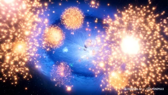 星河悠远，星辰碰撞诞，地球应运而生，起初地球是个葫芦形状 by Hailuo AI Video Generator