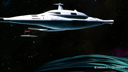 镜头 1：飞船启航
景别：远景
画面：无垠的宇宙仿若一块缀满璀璨钻石的黑色绸缎，神秘而深邃。在一座灯火通明的太空基地中，一艘体型庞大的宇宙飞船静静伫立，飞船外壳采用了最先进的纳米材料，反射着冷冽而耀眼的光芒，每一处线条都流畅且充满力量感，彰显着人类顶尖的科技水平。我和五个同事身着洁白且带有金属质感的宇航服，头盔面罩后的眼神中满是期待与坚定，我们步伐沉稳地依次登上飞船，准备开启这场未知的星际冒险。
时长：5s
台词：“全体注意，启动引擎，向着浩瀚宇宙，出发！让我们去揭开宇宙神秘的面纱！”
镜头 2：飞船飞行
景别：中景
画面：踏入飞船内部，各种精密的仪器排列有序，仪表盘上的指示灯如夏夜繁星般闪烁跳跃，不断反馈着飞船的各项运行数据。我和同事们各自就位，双手在操作台上熟练地舞动，精准地控制着飞船的飞行轨迹。透过强化玻璃制成的舷窗，绚烂的星球和如梦如幻的星云如闪电般划过，蓝的、紫的、红的光线交织在一起，将整个驾驶舱渲染得如梦似幻。
时长：8s
台词：“注意航线调整，保持飞行姿态稳定，我们即将穿越这片神秘的星际区域，进入全新的星系。”
镜头 3：欣赏太空
景别：近景
画面：飞船平稳飞行，我和同事们暂时停下手中的工作，围聚在舷窗前，脸庞被窗外的奇异光芒照亮。眼前是一颗巨大的气态行星，它那庞大的身躯占据了视野的大部分，表面呈现出复杂而美丽的漩涡状纹理，犹如一幅天然的艺术巨作，令人心醉神迷。
时长：7s
台词：“宇宙的奥秘无穷无尽，这就是我们不断探索的意义所在啊！ by Hailuo AI Video Generator