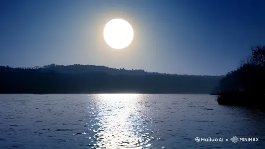 场景：夜晚的天空，一轮明亮的圆月缓缓升起，月光洒在宁静的湖面上，波光粼粼。
氛围：温馨、宁静，带有淡淡的浪漫气息。
细节：镜头从月亮拉近，逐渐过渡到地面，展现一对情侣在湖边散步的背影。
场景1：情侣在月光下的公园长椅上相依而坐，女生轻轻靠在男生的肩膀上，男生低头看着她，眼神温柔。
场景2：镜头切换到两人一起放孔明灯的画面，孔明灯缓缓升空，与月亮交相辉映。
场景3：两人在沙滩上写下彼此的名字，海浪轻轻拍打着岸边，月光将他们的影子拉长。
场景1：女生在月光下独自弹奏钢琴，男生站在一旁静静聆听，眼神中充满爱意。
场景2：两人在花海中奔跑，花瓣随风飘落，月光透过树叶洒在他们身上。
场景3：镜头切换到两人在屋顶上仰望星空的画面，女生指着月亮，男生微笑着点头。
场景1：回忆片段，展现两人初次相遇的场景（例如在咖啡馆、图书馆或街头）。
场景2：两人一起经历的美好时光（例如旅行、庆祝生日、一起做饭等）。
场景3：镜头回到现实，女生在月光下轻轻哼唱，男生为她披上外套，两人相视一笑。
场景1：月亮高挂天空，情侣手牵手走在回家的路上，背影渐行渐远。
场景2：镜头拉远，展现整个城市在月光下的宁静景象，最后定格在月亮上。
色调：以冷色调为主（蓝色、银色），突出月光的清冷与浪漫。 by Hailuo AI Video Generator