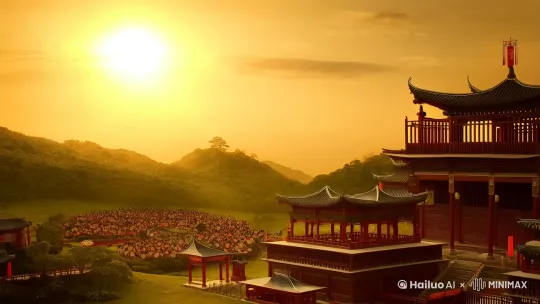 在中国传统文化中，蛇被称为"小龙"，是智慧与生命力的象征。每逢农历蛇年新春，人们常以"灵蛇纳福"为吉祥主题，取其蜕皮重生的特性暗合新年除旧迎新的寓意。古时《山海经》记载衔烛之蛇能照亮幽冥，民间便将蛇形图案绣于孩童衣襟，寄托照亮前程的美好祈愿。新春贺词中的"金蛇舞瑞"既赞其身形灵动如行云流水，也取其谐音"舍"字，寓意辞旧岁舍去烦忧，迎新春舍德积福。蛇盘元宝的剪纸艺术更将财富与祥瑞巧妙融合，成为年节期间传递祝福的文化符号。 by Hailuo AI Video Generator