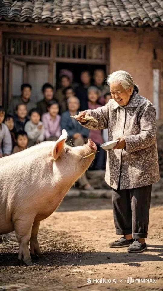 人和猪史诗般的暴力打斗场面，镜头限随图片中的人猪拳打脚踢。快速暴力动作片，生死战，电影级，3d版围绕人和猪拳打脚踢动作非常快速，打出幻影，打出烟雾，其中一个人跳到半空中像陀螺一样旋转旋风踢，尘土飞扬，3D围绕跟随人猪打斗打出爆裂烟雾 by Hailuo AI Video Generator