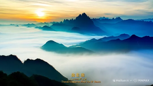 [画面1：远景 - 清晨的庐山，云雾缭绕，群山连绵]

旁白（深沉而悠远的声音）：
“日照香炉生紫烟，遥看瀑布挂前川。”

[画面2：镜头缓缓拉近，聚焦在香炉峰上，阳光洒在峰顶，云雾被染成紫色]

旁白：
“香炉峰在阳光的照耀下，升起袅袅紫烟。”

[画面3：镜头切换到瀑布，从远处望去，瀑布如同一条白练，悬挂在山间]

旁白：
“远远望去，瀑布如同一条银河，悬挂在山前。”

[画面4：中景 - 瀑布近景，水流湍急，水花四溅]

旁白（语气加重，充满力量）：
“飞流直下三千尺，疑是银河落九天。”

[画面5：特写 - 水流从高处急速坠落，激起层层水雾，阳光透过水雾，形成彩虹]

旁白（充满赞叹）：
“瀑布从高崖上飞泻而下，仿佛三千尺的高度，让人怀疑是银河从天上倾泻而下。”

[画面6：全景 - 瀑布全景，水流奔腾不息，周围青山环绕]

旁白（感慨万千）：
“庐山瀑布，以其壮丽的景象和磅礴的气势，吸引了无数文人墨客。”

[画面7：镜头缓缓拉远，瀑布与群山融为一体，云雾缭绕，如梦如幻]

旁白（结束语）：
“望庐山瀑布，不仅是一种视觉的享受，更是一种心灵的震撼。”

[画面8：字幕 - 李白《望庐山瀑布》]

旁白（轻声吟诵）：
“日照香炉生紫烟，遥看瀑布挂前川。
飞流直下三千尺，疑是银河落九天。”

[画面9：结束画面 - 庐山瀑布的全景，背景音乐渐渐淡出]

旁白（柔和而坚定）：
“感谢您观看，让我们一起感受古诗的魅力。” by Hailuo AI Video Generator
