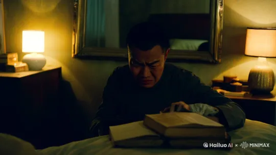 李明加班到深夜，回到家后坐在卧室的古老镜子前。镜中的自己突然露出诡异的微笑，并缓缓伸手抓住他的手腕。李明拼命挣扎，却无法挣脱，被慢慢拉向镜面。

就在他即将被完全吸入时，他猛地挣脱，摔倒在地。镜中的“李明”依然站在那里，低声呢喃：“你逃不掉的。”

李明逃离房间，再也不敢回去。第二天，朋友发现镜子碎裂，而李明不知所踪。

从此，夜深人静时，总有低语声从破碎的镜子中传出。 by Hailuo AI Video Generator
