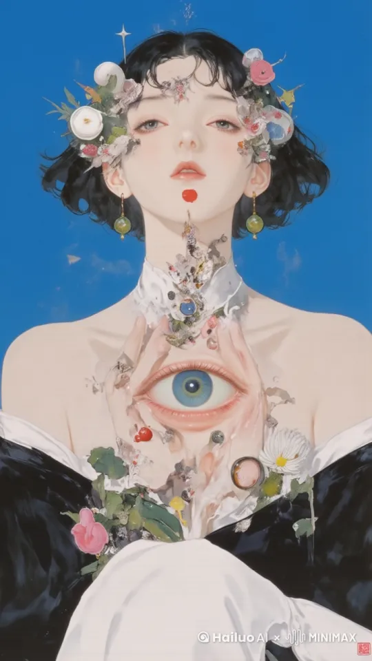 电影质感，女生，空灵，故事感，超现实，未来感，蒸汽波，电影截图，梦核，8K，超高分辨率 by Hailuo AI Video Generator