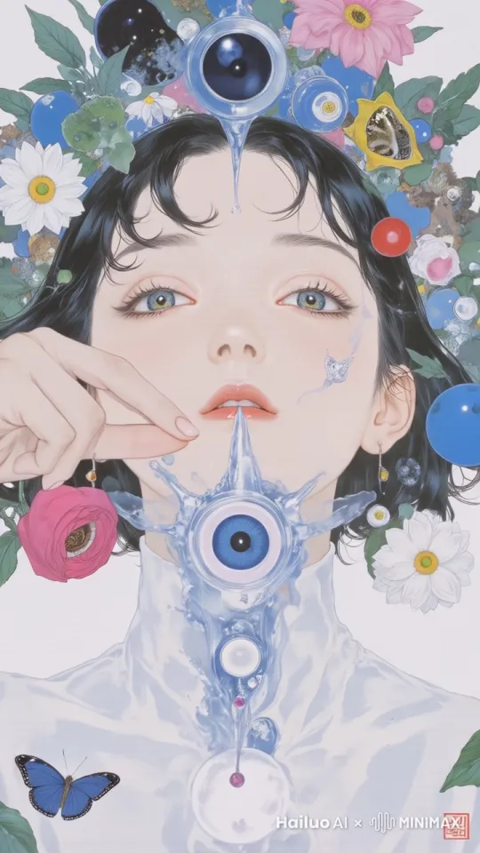 电影质感，女生，空灵，故事感，超现实，未来感，蒸汽波，电影截图，梦核，8K，超高分辨率，让画面动起来 by Hailuo AI Video Generator