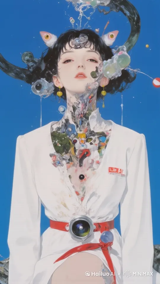 电影质感，女生，空灵，故事感，超现实，未来感，蒸汽波，电影截图，梦核，8K，超高分辨率 by Hailuo AI Video Generator