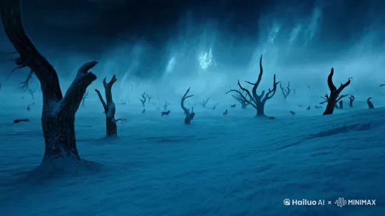 
【远景镜头】
暴风雪肆虐的极地荒野，50mm焦段低角度仰拍，深蓝调暗光环境，狂风卷起雪粒形成白色漩涡，能见度极低。枯树在风中扭曲成诡异剪影，远处隐约有狼嚎声传来，电影级灾难片质感，Fujifilm ETERNA胶片模拟。

【推近景镜头】
裹着陈旧羊皮袄的登山者特写，睫毛结满冰晶，呼吸在围巾边缘凝成白霜。手持防风暴煤油灯剧烈晃动，暖黄光晕在雪幕中撕开缺口，Schindler's List式黑白画面中唯一的色彩元素。

【动态运镜】
斯坦尼康跟拍人物踉跄脚步，积雪深及膝盖，每步都带起雪雾喷溅。逆风行走时外套剧烈翻飞，仿RED Komodo 6K手持抖动效果，镜头表面模拟结冰水雾，逐渐模糊画面。

【转场设计】
突然出现的橡木屋门把手特写，黄铜表面结着薄霜。第一人称视角的手部颤抖特写，冻疮手指三次尝试才拧开雕花门钮，门轴发出刺耳的吱呀声混着风雪呼啸。

【室内镜头切换】
门关闭瞬间切静音，Canon EF 85mm f/1.2柔焦镜头。360度环绕运镜展示：燃烧的桦木壁炉（火星粒子特效），悬挂的铜壶蒸汽升腾，羊毛地毯上蜷睡的牧羊犬，窗台冰花与室内水汽的冷暖交融。

【人物反应】
慢动作抖落积雪的微观镜头（100mm微距），雪片在壁炉火光中融化成金色星点。瞳孔放大特写中倒映跳动的火焰，冻僵手指缓慢舒展的生理反应，热苹果酒在锡杯中的涟漪倒影。

【光影对比】
伦勃朗三角光布景，窗外暴雪蓝光与室内琥珀色光区在人物脸上交汇。使用Godox SL200II持续灯模拟火光跃动，烟雾机制造呼吸白雾，镜头添加柔光滤镜营造救赎感。

建议开启海螺AI的【动态光影2.0】和【粒子物理引擎】，重点标注风雪粒子密度参数(800p/s)与室内热气扰动幅度(Level 4)，可增强戏剧性对比效果。 by Hailuo AI Video Generator