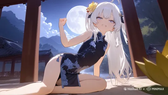 头发随风飘动 by Hailuo AI Video Generator
