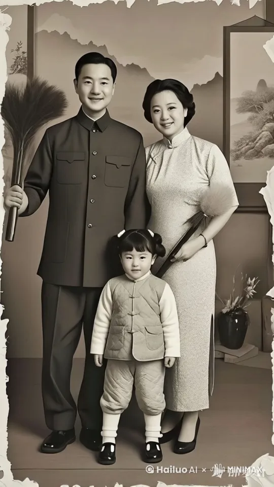 屏幕外跑进一头熊，男人拿手中武器和熊展开搏斗，女人跳起来，小女孩跳起来坐到熊头上，镜头移动，动态跟随。 by Hailuo AI Video Generator