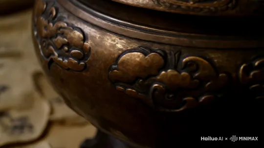 青铜鼎上浮云瘦，竹简蒙尘鸟篆收 by Hailuo AI Video Generator