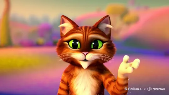 会讲故事的卡通猫 by Hailuo AI Video Generator