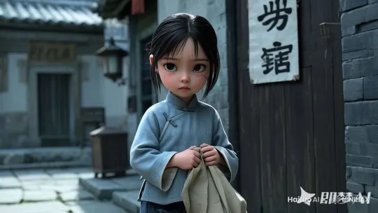 镜头中景到全景，左向右慢慢移动，小女孩紧张的来回走动， by Hailuo AI Video Generator