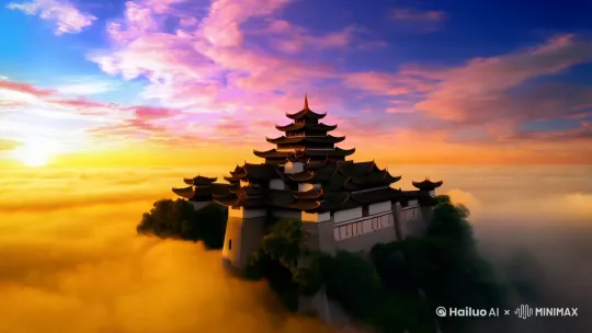 以下是为《早发白帝城》制作的10秒视频分镜脚本及AI提示词方案：

视频脚本（10秒）：
0-2秒：航拍视角下的白帝城全景，云雾缭绕，朝阳初升，金色光芒穿透彩云
2-4秒：轻舟顺流而下快镜头，两岸青山快速后移，江面泛着晨光
4-6秒：近景猿猴在悬崖树梢啼叫，镜头拉远展现峡谷纵深
6-8秒：第一人称船头视角穿越层层山峦，水墨风格的山体快速掠过
8-10秒：夕阳下孤舟远去的背影，配合诗句书法逐句浮现

AI视频生成提示词：
（中国水墨动画风格，竖屏9:16比例，8K超清，电影质感）

1. 场景提示词：
"panoramic view of Baidi Castle in morning mist, golden sunlight piercing through colorful clouds, aerial drone shot, Chinese ink painting style, dynamic cloud movement"

2. 动态元素：
"ancient wooden boat gliding rapidly through emerald river, splashing water particles, speed lines effect, traditional Chinese landscape scroll unfolding"

3. 生物元素：
"playful gibbons swinging on cliffside pines, realistic fur texture, open-mouth calling pose, natural jungle sound effects"

4. 艺术风格：
"dynamic ink wash transitions between scenes, flying white strokes forming Li Bai's poem characters, traditional guqin music with water flow ambience"

技术参数建议：
- 帧率：60fps（慢动作段落使用120fps）
- 调色：青绿山水色调，增强水墨笔触质感
- 转场：泼墨式转场+诗句书法逐笔书写动画
- 音效：猿啼声+流水声+古琴泛音（可提供声效库推荐）

 by Hailuo AI Video Generator