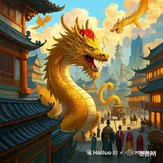 帮我让图中的龙在天空中飞腾起来。 by Hailuo AI Video Generator