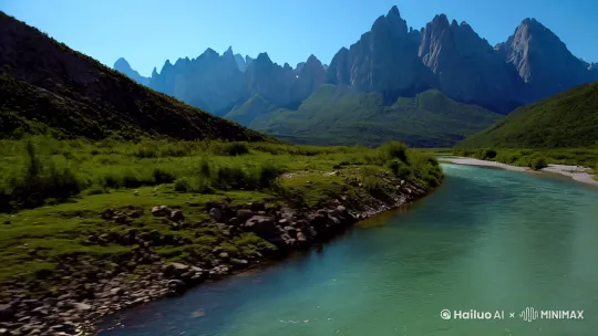 山间，流水，蓝天 by Hailuo AI Video Generator