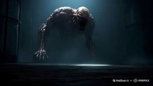 庞大的怪物，怪物凝视着周围，特效 by Hailuo AI Video Generator