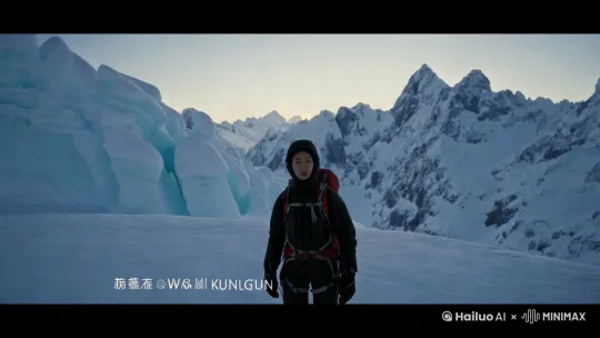 无人付王青云，我自踏雪至山巅，倘若命中无此运，孤身亦可登昆仑 by Hailuo AI Video Generator