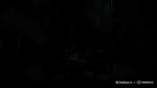 **📽️ 视频提示词：暴风雪山庄·血色晚宴 📽️**  

---

### **整体基调**  
- **视觉风格**：暗黑哥特美学 × 心理惊悚，参考《闪灵》的窒息感 + 《利刃出鞘》的诡谲构图  
- **色调**：以深灰、墨绿、血锈红为主，阴影占比70%，仅用摇曳烛光与闪电照亮人脸  
- **动态细节**：潮湿的壁纸剥落、天花板滴落粘稠液体、窗外暴风雪呼啸声逐渐扭曲为女人哭声  

---

### **场景描述**  
1. **环境**：  
   - 百年废弃疗养院大厅，哥特式拱顶高耸入黑暗，墙纸布满霉菌与抓痕，褪色壁画描绘地狱受难图。  
   - **圆桌特写**：黑木桌中央堆叠腐烂食物——长蛆的烤鸡、渗出脑浆的蛋糕、葡萄酒杯盛满凝固的血浆。  
   - **光源**：四盏铜烛台（蜡烛即将燃尽，蜡泪如血），每次闪电划过，窗框影子如牢笼罩住四人。  

2. **镜头运动**：  
   - 开场：俯视旋转镜头扫过大厅，最终定格在圆桌四人，背景音是壁钟卡涩的“滴答”声。  
   - 对话中穿插**面部特写**：汗水混合阴影在皱纹间流动，瞳孔随雷光骤缩。  

---

### **四名角色设定**  
| 角色          | 外貌细节                                      | 动作/微表情                             |  
|---------------|---------------------------------------------|---------------------------------------|  
| **1. 老教授** | 灰白头发凌乱，金丝眼镜碎裂，西装沾满泥泞         | 握紧十字架项链，手指因用力发白，嘴唇无声念诵经文 |  
| **2. 女演员** | 猩红长裙肩带断裂，妆容被泪水晕染成鬼魅花纹       | 用叉子疯狂戳刺盘中眼球状葡萄，突然僵住颤抖     |  
| **3. 医生**   | 白大褂染血，手术刀插在桌沿，领口纽扣错位         | 不断调整听诊器位置，仿佛在听“桌底的心跳声”    |  
| **4. 商人**   | 黑伞横放膝上，翡翠扳指裂纹蔓延至虎口            | 阴影中冷笑，刀叉切割牛排时发出骨骼碎裂声      |  

---

### **关键镜头设计**  
- **00:45**：  
  - 女演员尖叫打翻酒杯，血浆泼洒形成桌布上的倒五芒星，四人影子突然脱离身体爬向壁画。  
  - **音效**：玻璃碎裂声 + 突然静默 + 放大10倍的心跳声。  
- **01:30**：  
  - 蜡烛集体熄灭，漆黑中响起刀锋划过桌面的刺耳声，闪电亮起瞬间——  
  - 商人消失，空椅上留有一把沾满脑组织的伞尖，其余三人脖颈浮现青黑色手印。  
- **02:00**：  
  - 镜头拉远揭示真相：大厅镜子映出四人早已死亡，围坐的实为腐烂尸体，活人视角仅是怨灵执念。  

---

### **音效与配乐**  
- **背景音**：  
  - 持续低频轰鸣（类似《寂静岭》里界音）  
  - 夹杂儿童哼唱版《伦敦桥倒塌》变调旋律  
- **骤响元素**：  
  - 壁钟整点报时变成丧钟  
  - 刀叉掉落时触发老旧留声机嘶吼：“下一个…是谁？”（声源不明）  

---

### **附加氛围彩蛋**  
- 每次镜头切换时，背景油画人物眼睛角度微妙变化，最终齐齐盯向观众。  
- 片尾字幕滚动阶段，持续播放轻微呼吸声，直至黑屏后传来一声轻笑。

人物东方面孔 by Hailuo AI Video Generator