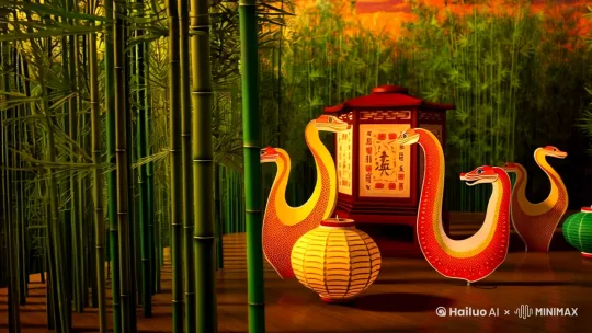 蛇年行大运，幸福常相伴
愿你在蛇年里，运气如蛇行般顺畅，心情如蛇舞般欢快。祝你身体健康，阖家幸福，蛇年行大运！ by Hailuo AI Video Generator