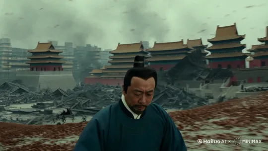 明末崇祯十七年(1644年),李自成率领的农民起义军攻破北京城,明朝面临覆灭的危机。崇祯皇帝朱由检在绝望中,带着无尽的悲凉与自责,走向了紫禁城后的景山。他深知自己已无力回天,最终选择在一棵老槐树下自缢殉国,结束了自己作为明朝最后一位皇帝的生命。这一悲壮的历史时刻,标志着明朝的终结,也开启了中国历史上一个新的动荡时代——清朝的崛起。画面中,崇祯皇帝孤独的身影、飘零的落叶、残破的宫殿,无不渲染出那个时代的凄凉与无奈 by Hailuo AI Video Generator