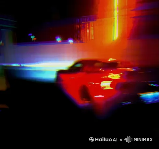 （酷炫的进场特效）夜晚，技术高超的赛车手在高架桥上飙起了车，周围的迷妹都被他迷住了（汽车飞快） by Hailuo AI Video Generator