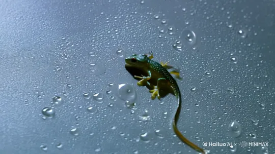 【分镜1】微距镜头：沾着雨珠的壁虎爪垫特写，在冷灰色金属门面拖出水痕（中文字幕"它弄丢了回家的路"楷体淡入）

【分镜2】仰视视角：剧烈晃动的玻璃幕墙倒影中，防火门LOGO如灯塔般稳定（字幕"直到遇见沉默的守护者"逐字浮现）

【分镜3】动态跟踪：壁虎沿"泰-山-门-业"笔划爬行轨迹，每个汉字局部呈现精密防震结构（LOGO旁浮现"结构安全认证"烫金字）

【分镜4】冷暖对比：暴雨中的冰冷楼宇（冷色调）VS 门内壁虎在LOGO凹陷处安睡（暖光晕染）

【分镜5】结尾全景：晴空下壁虎在LOGO顶端伸展身体，远处新防火门正在安装（字幕"有些庇护，早已刻进基因"宋体居中） by Hailuo AI Video Generator