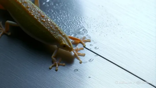 【分镜1】微距镜头：沾着雨珠的壁虎爪垫特写，在冷灰色金属门面拖出水痕（中文字幕"它弄丢了回家的路"楷体淡入）

【分镜2】仰视视角：剧烈晃动的玻璃幕墙倒影中，防火门LOGO如灯塔般稳定（字幕"直到遇见沉默的守护者"逐字浮现）

【分镜3】动态跟踪：壁虎沿"泰-山-门-业"笔划爬行轨迹，每个汉字局部呈现精密防震结构（LOGO旁浮现"结构安全认证"烫金字）

【分镜4】冷暖对比：暴雨中的冰冷楼宇（冷色调）VS 门内壁虎在LOGO凹陷处安睡（暖光晕染）

【分镜5】结尾全景：晴空下壁虎在LOGO顶端伸展身体，远处新防火画面要求：
1.采用2.35:1电影画幅，主色调为钛灰+琥珀金
2.所有金属表面呈现细腻拉丝纹理
3.关键帧添加汉字书法运笔动画
4.环境音保留放大100倍的壁虎呼吸声门正在安装（字幕"有些庇护，早已刻进基因"宋体居中） by Hailuo AI Video Generator