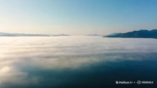 云海，天边，洱海。惬意[左移,上升] by Hailuo AI Video Generator