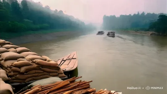 禹州山货乡：石梁河畔的烟火大集（1980年代写真）
（1分30秒画面脚本）
【开篇·历史溯源】
镜头缓缓推近一条蜿蜒的河流——石梁河。晨雾中，木筏载满山果、木材顺流而下，岸边码头上堆叠着麻袋与竹筐。画外音低沉：“北宋时，这条河是西部山货下船的枢纽，木筏日夜穿梭，‘山货厂’之名由此而生。千年流转，河畔的村庄成了禹州唯一的民族乡——山货回族乡，石梁河的涛声，仍回荡在1980年代的烟火集市里。
【画面一·集市的清晨】
镜头切换至乡间土路，自行车铃声叮当，头戴白帽的回族老人与挑担的汉民擦肩而过。石梁河畔的空地上，布摊支起竹竿，的确良、条绒布料在风中轻扬。年轻的媳妇们挤在摊位前，将花布贴在身上比划，笑声与讨价声交织。裁缝店的缝纫机“哒哒”作响，量衣尺划过布料，新衣的轮廓逐渐成形。
【画面二·市井的喧嚣】
镜头掠过成衣区，喇叭裤与高领毛衣的潮流席卷年轻人的目光。修鞋匠的针线在裂口的布鞋上穿梭，胶水味混着街角醪糟摊的甜香。书摊前，青年摩挲着《人民文学》的封面；磁带摊的双卡录音机里，李谷一的《乡恋》与郑绪岚的《牧羊曲》此起彼伏。清真寺的圆顶在远处若隐若现，寺门口的老者叫卖着油糕，羊汤锅腾起的热气模糊了匾额上的阿拉伯经文。
【画面三·山货的传承】
特写镜头定格在一筐山核桃上，粗糙的手掌将它们倒入秤盘。商贩吆喝：“正宗伏牛山的货！”背景中，木匠挥舞斧头打磨案板，竹筐与笤帚堆成小山。一位老汉蹲在肉架前，拎起一吊羊肉咧嘴笑：“今儿给娃炖汤！”镜头拉远，石梁河波光粼粼，河岸上的人群如蚂蚁般攒动，满载货物的自行车摇晃着驶向村落.
【尾声·时代的注脚】
夕阳西斜，集市渐散。镜头掠过空荡的摊位与满地碎纸，最终定格在河岸一块斑驳的石碑，碑文隐约可见“山货厂”三字。画外音悠远：“从北宋的木筏到80年代的自行车，山货乡的集市，是河流与山野的对话，是回汉交融的剪影，更是一个时代奔向新生的脚印。
（画面淡出，字幕浮现：1984年，山货回族乡正式建乡，承载千年商贸基因，开启新的篇章2025） by Hailuo AI Video Generator