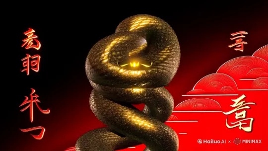 以下是专为蛇年主题设计的20秒AI视频脚本方案，包含时间轴、画面描述和文案设计：
⏰ 时间轴：0-5秒
🎨 画面设计：
暗金色粒子汇聚成立体蛇形图腾
背景渐变朱红色祥云纹理
两侧浮现篆体"巳"字印章
镜头推进时蛇眼闪烁金光
📜 文案：
"灵蛇盘福至 万象焕新时"
🎵 音效：古琴滑音+金属粒子碰撞声
⏰ 时间轴：5-9秒
🎨 画面设计：
水墨竹林间金蛇游弋
蛇身掠过处绽放牡丹/梅花
地面浮现发光甲骨文「顺遂」
远景现代都市剪影渐变浮现
📜 文案：
"蜕故纳新智 通达未来路"
🎵 音效：竹叶沙沙声+电子脉冲音
⏰ 时间轴：9-15秒
🎨 画面设计：
鳞片幻化成数据流特效
蛇形穿梭于芯片矩阵
沿途点亮科技感灯笼
星空背景下蛇影化为银河
📜 文案：
"芯火承古韵 星河启新章"
🎵 音效：合成器琶音+星轨声效
⏰ 时间轴：15-20秒
🎨 画面设计：
金蛇盘成∞符号旋转
符号中心绽放全息烟花
浮现「癸卯鸿运」立体字样
最后定格水墨蛇形LOGO
📜 文案：
"智行千里远 福泽八方春"
🎵 音效：编钟共鸣+未来感音效
✨ 扩展建议：
可增加AR效果：扫描画面蛇眼触发隐藏祝福动画
传统版：替换科技元素为青花瓷纹/蜀锦纹理
未来版：加入纳米机械蛇群聚合特效
企业定制：在芯片矩阵场景植入品牌视觉元素 by Hailuo AI Video Generator