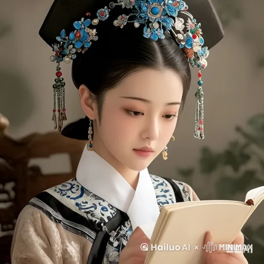 让读书的女孩会心地微笑起来 by Hailuo AI Video Generator