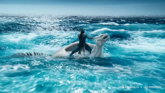 哪吒闹海拳打夜叉，脚踢白龙。 by Hailuo AI Video Generator