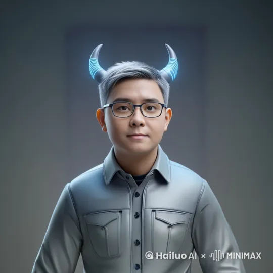 超现实主义,极简风格,镜头从一张高科技电脑桌开始,镜头右移进,出现一个背对着镜头敲击键盘的人,镜头推进,这个人转动座椅转身,面对镜头,衣服右口袋上有很清晰的"BRO.OX"金属标志,认真的看着前方,视频构图及色彩明暗关系参考“黑客帝国”, 高细节,光线追踪,虚拟引擎渲染。 by Hailuo AI Video Generator