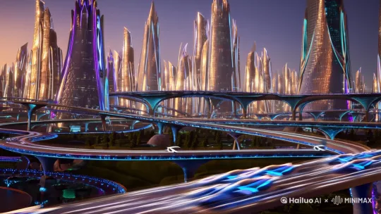 未来科幻都市的景象 by Hailuo AI Video Generator